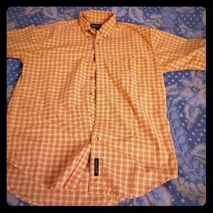 Yellow plaid timberland short sleeved dress shirt